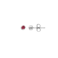 Silver Pink Tourmaline 'Healing' Stud Earring