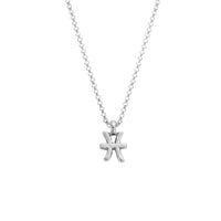 Silver Pisces Men's Horoscope Necklace