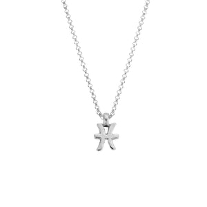 Silver Pisces Men's Horoscope Necklace