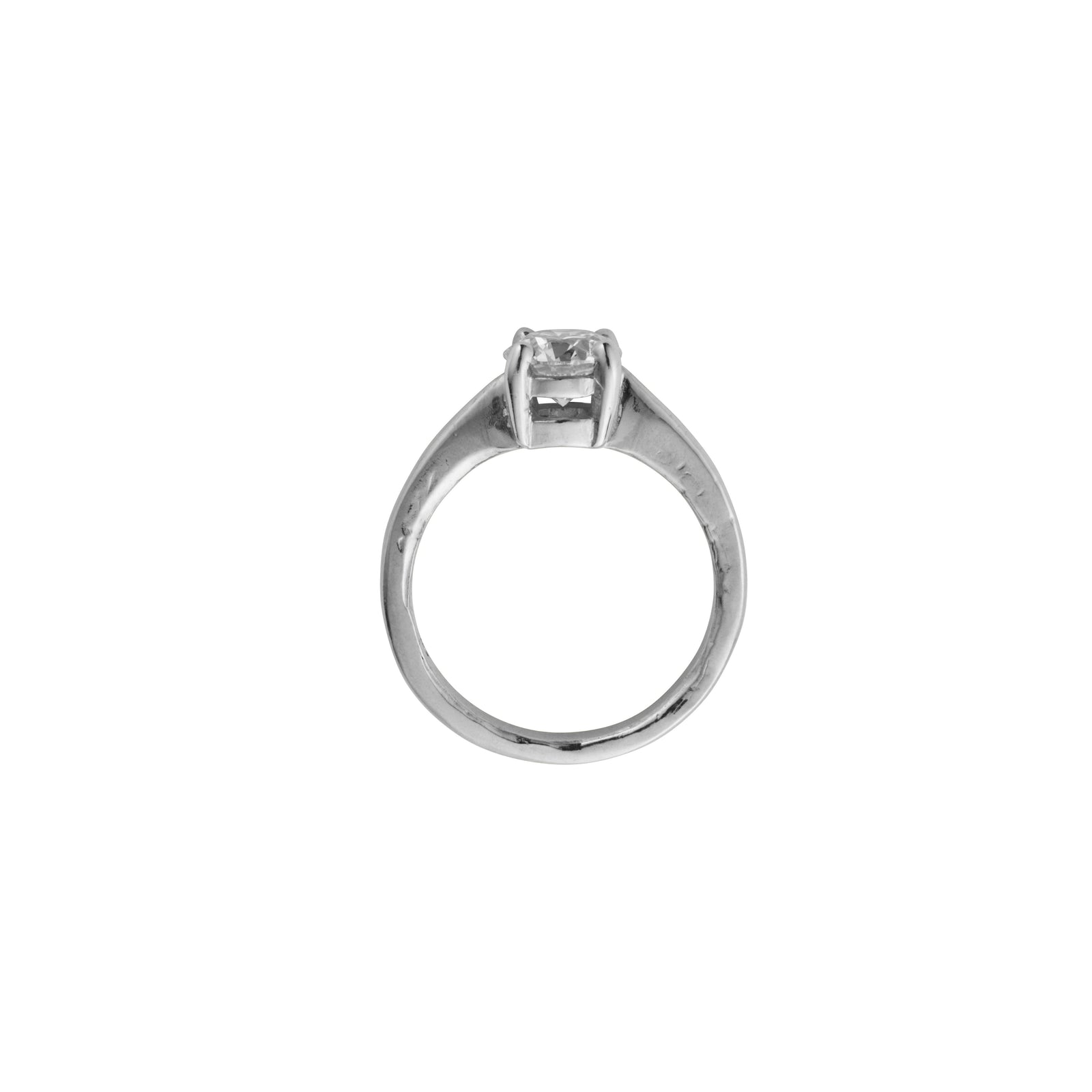 'The Eternity' Silver Round 1ct Natural Diamond Claw Engagement Ring