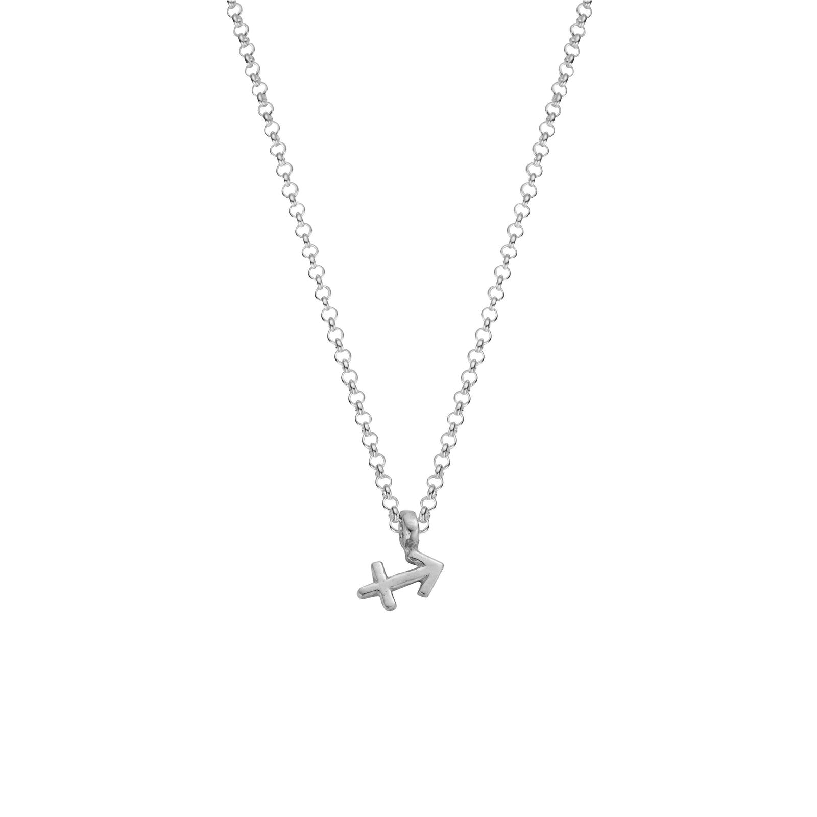 Silver Sagittarius Men's Horoscope Necklace