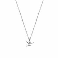 Silver Skier Necklace