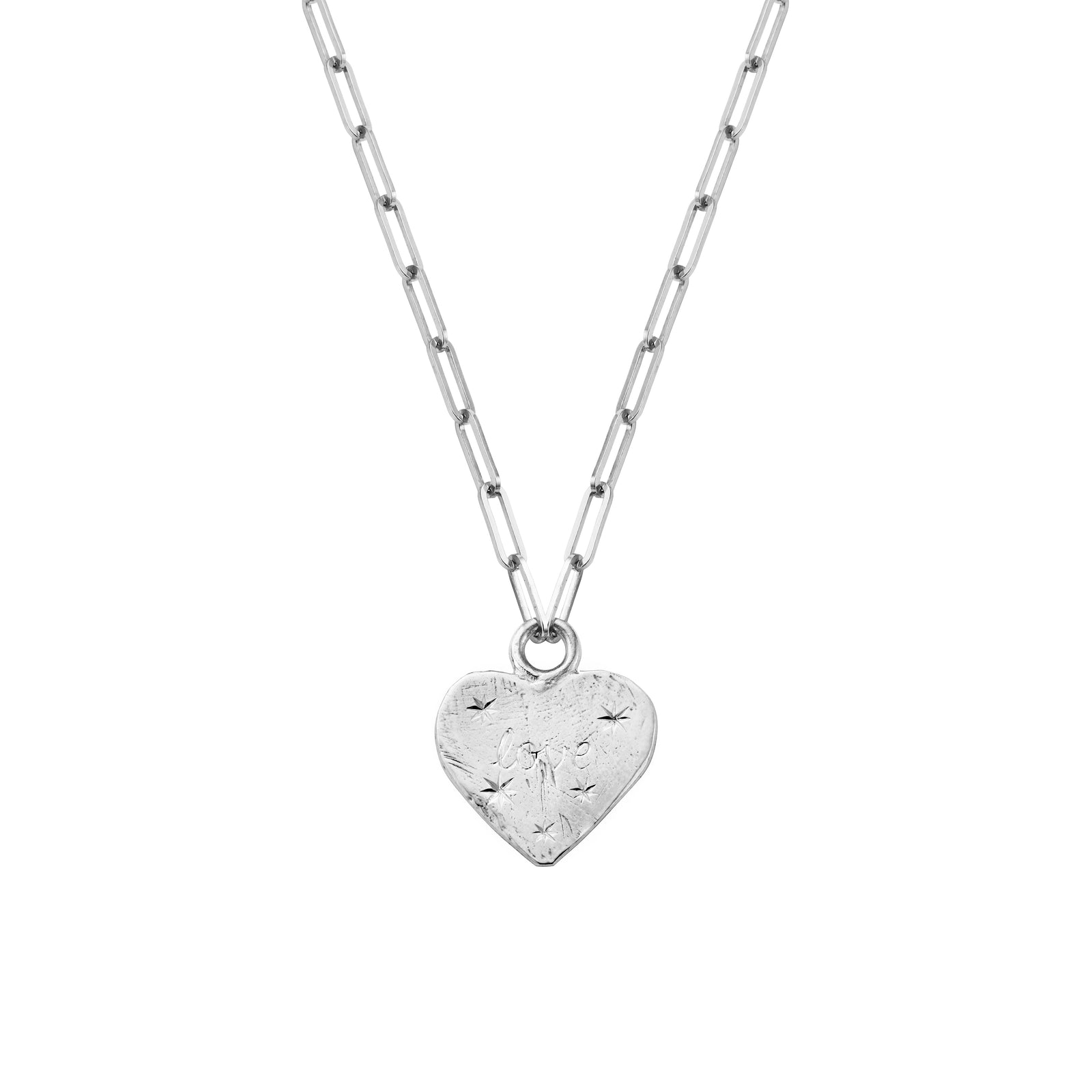 Silver 'Starry Night' Keeper's Heart Trace Chain Necklace
