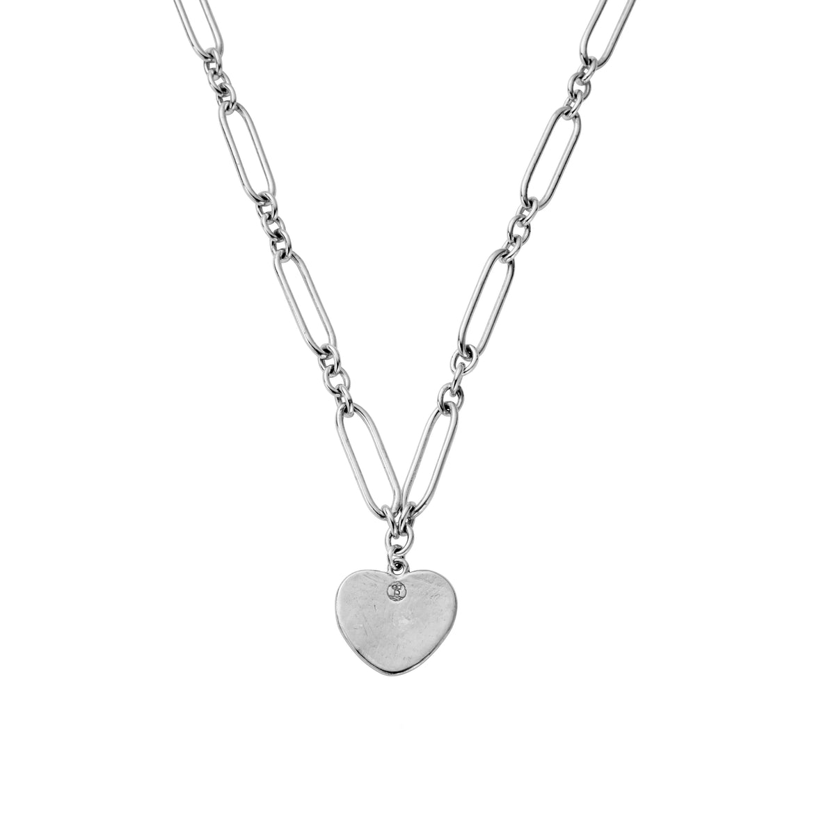 Silver 'The Journey Begins' Heart Token Necklace