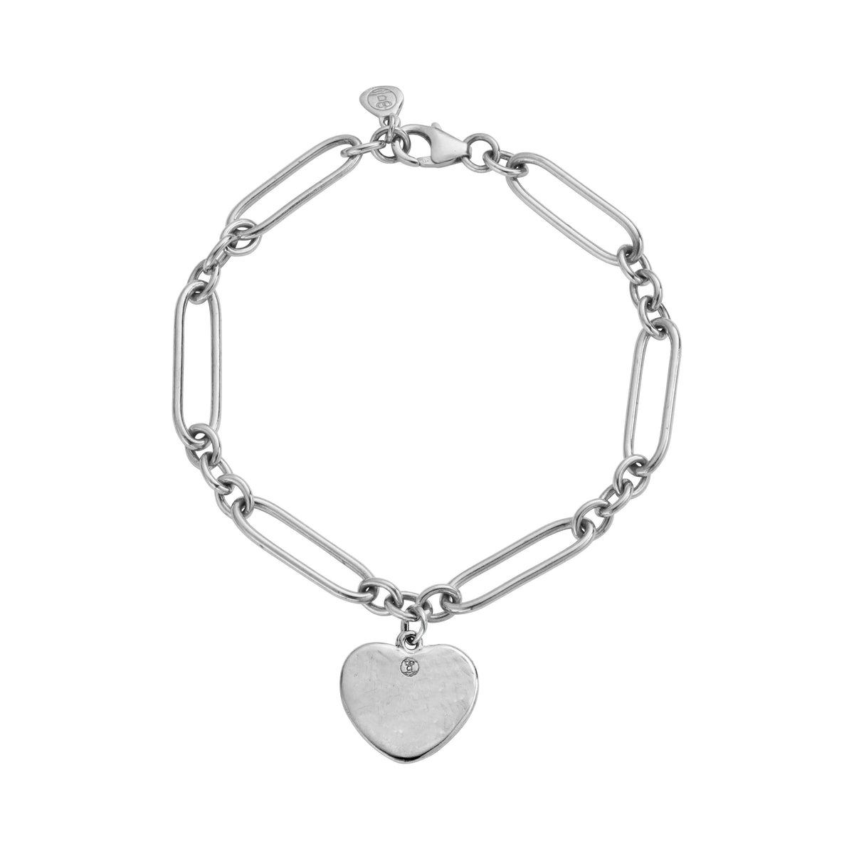 Silver 'The Journey Begins' Heart Token Bracelet