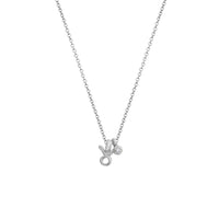 Silver Mini Taurus Horoscope & Diamond Birthstone Necklace