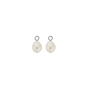 Silver Teardrop Pearl Earring Charms
