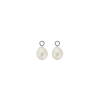 Silver Teardrop Pearl Earring Charms