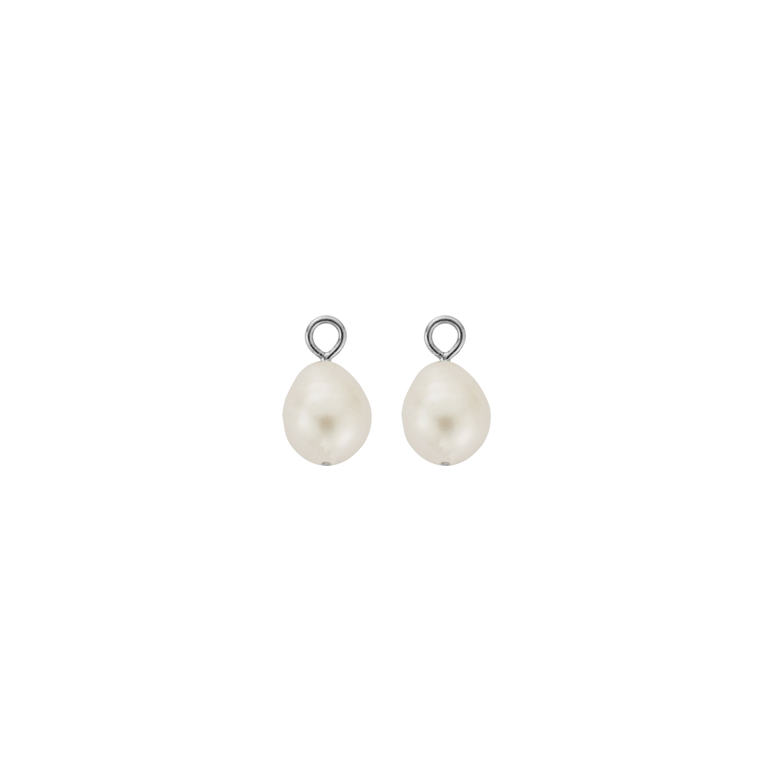 Silver Teardrop Pearl Earring Charms