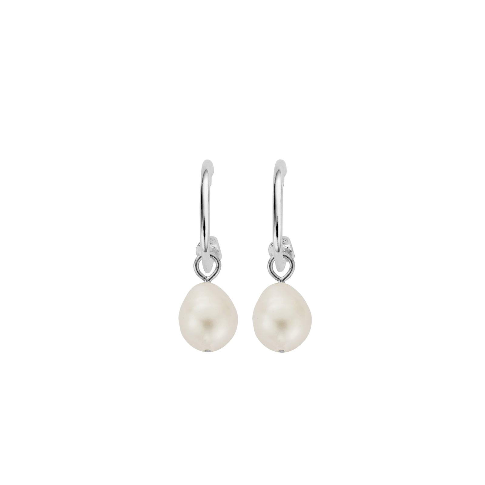 Silver Teardrop Pearl Earring Charms