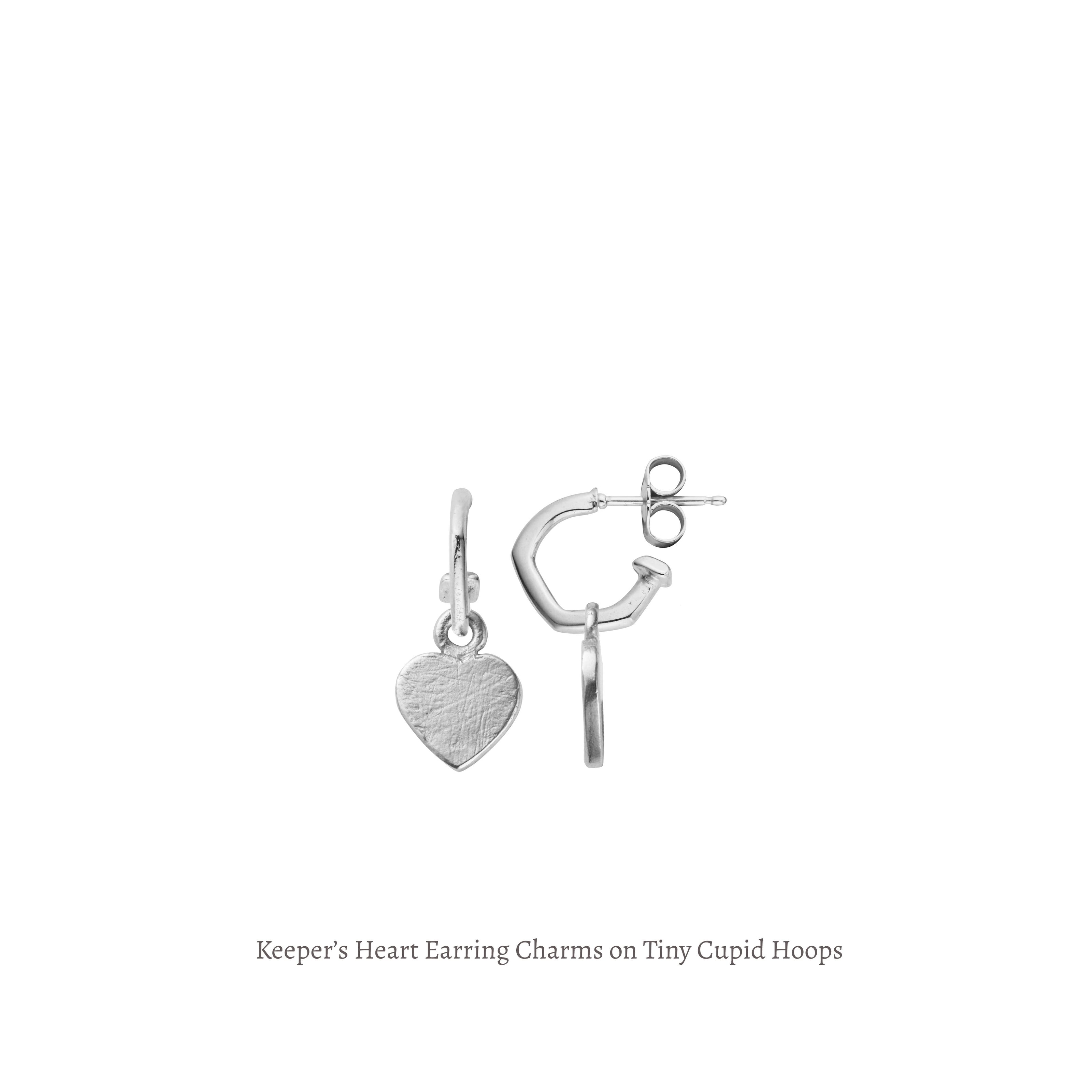 Silver Keeper's Heart Earring Charms