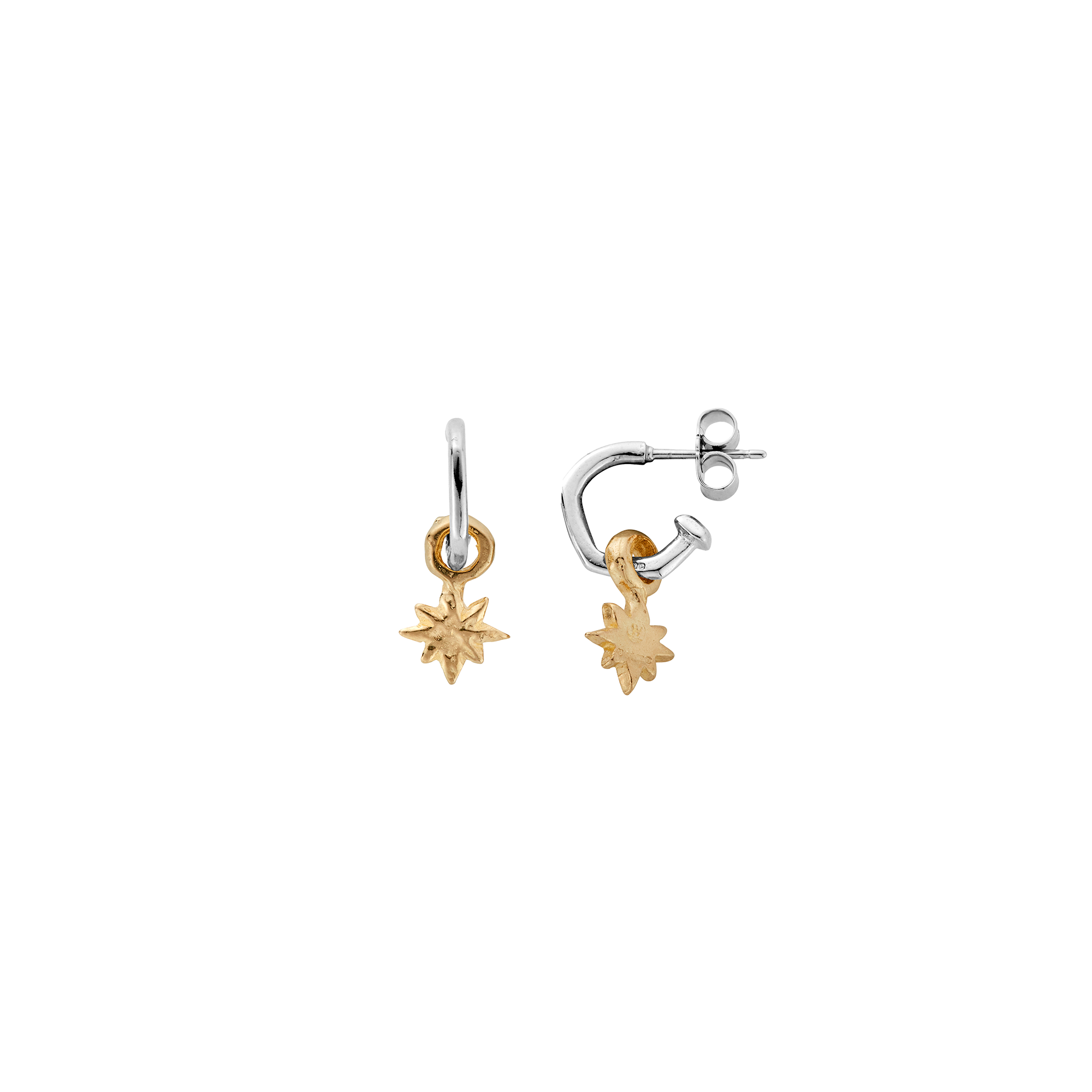 Silver Tiny Cupid Hoop Earrings
