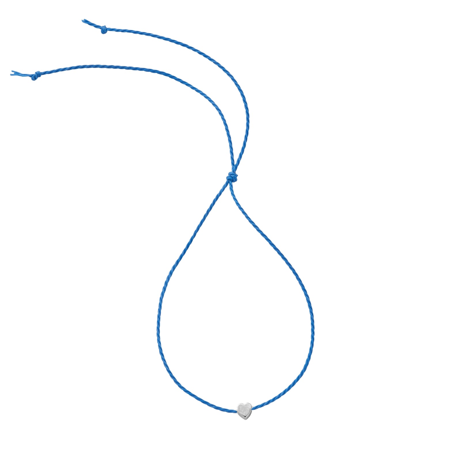 Silver Tiny Heart Cord Bracelet