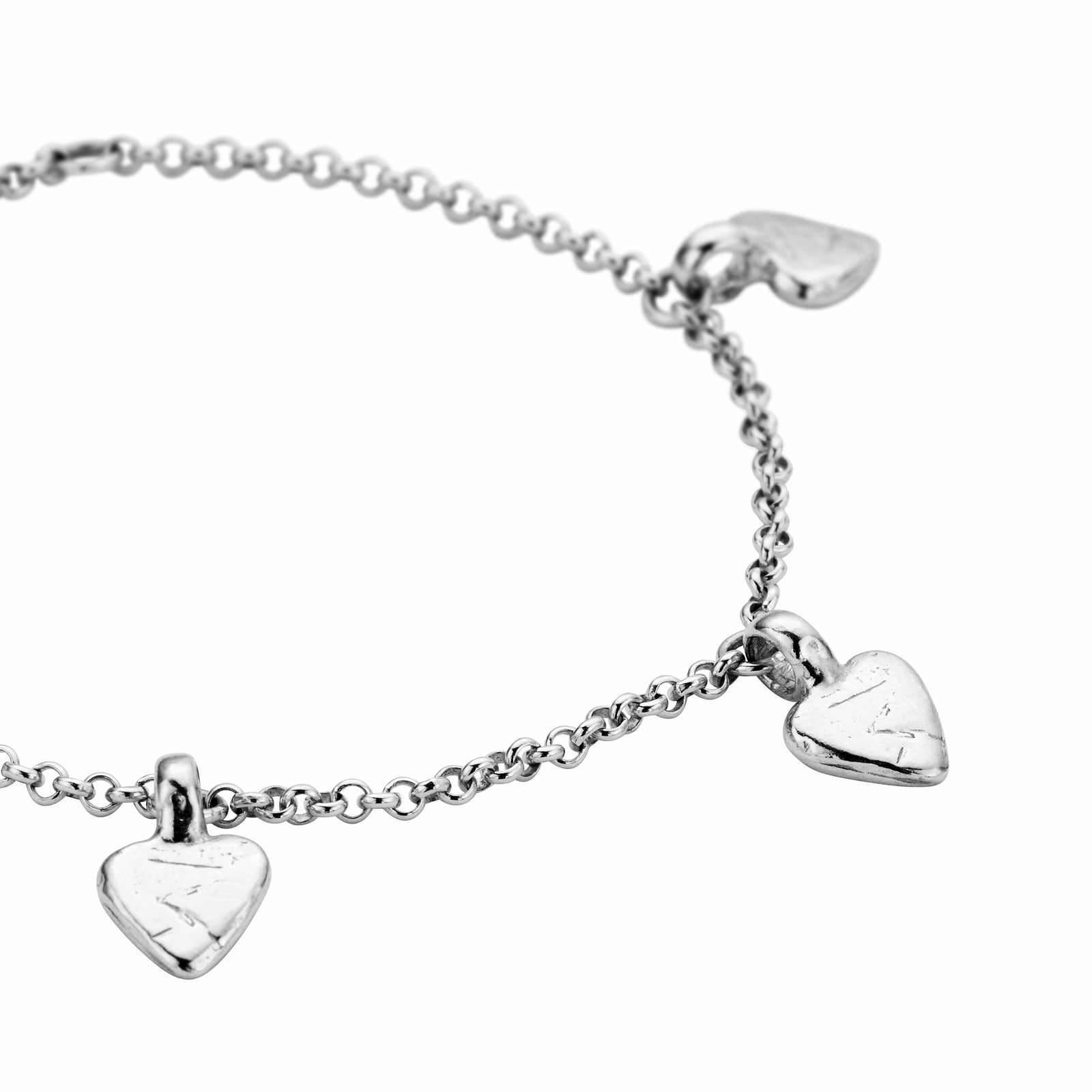 Silver Trio Baby Heart Chain Bracelet