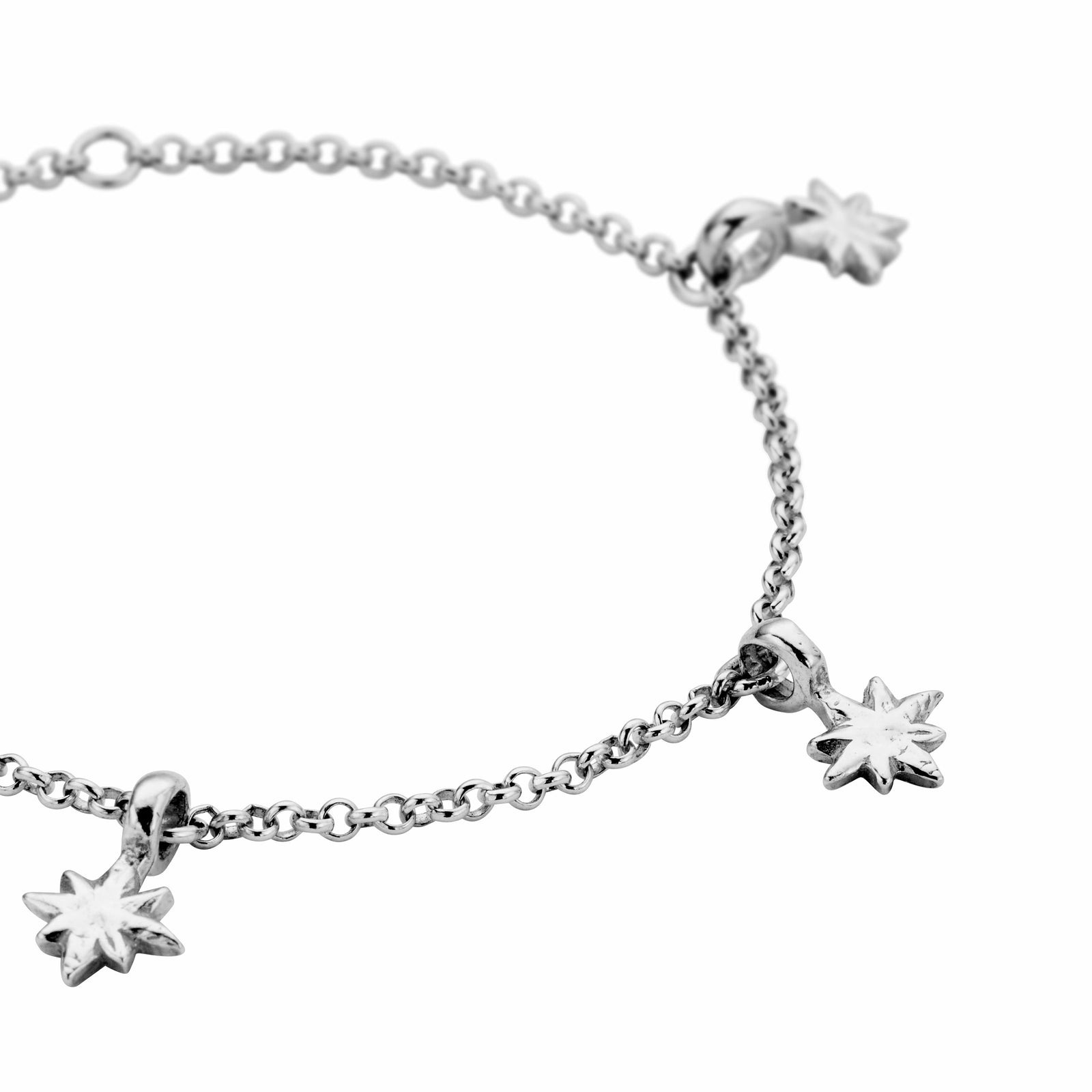 Silver Trio Baby North Star Chain Bracelet