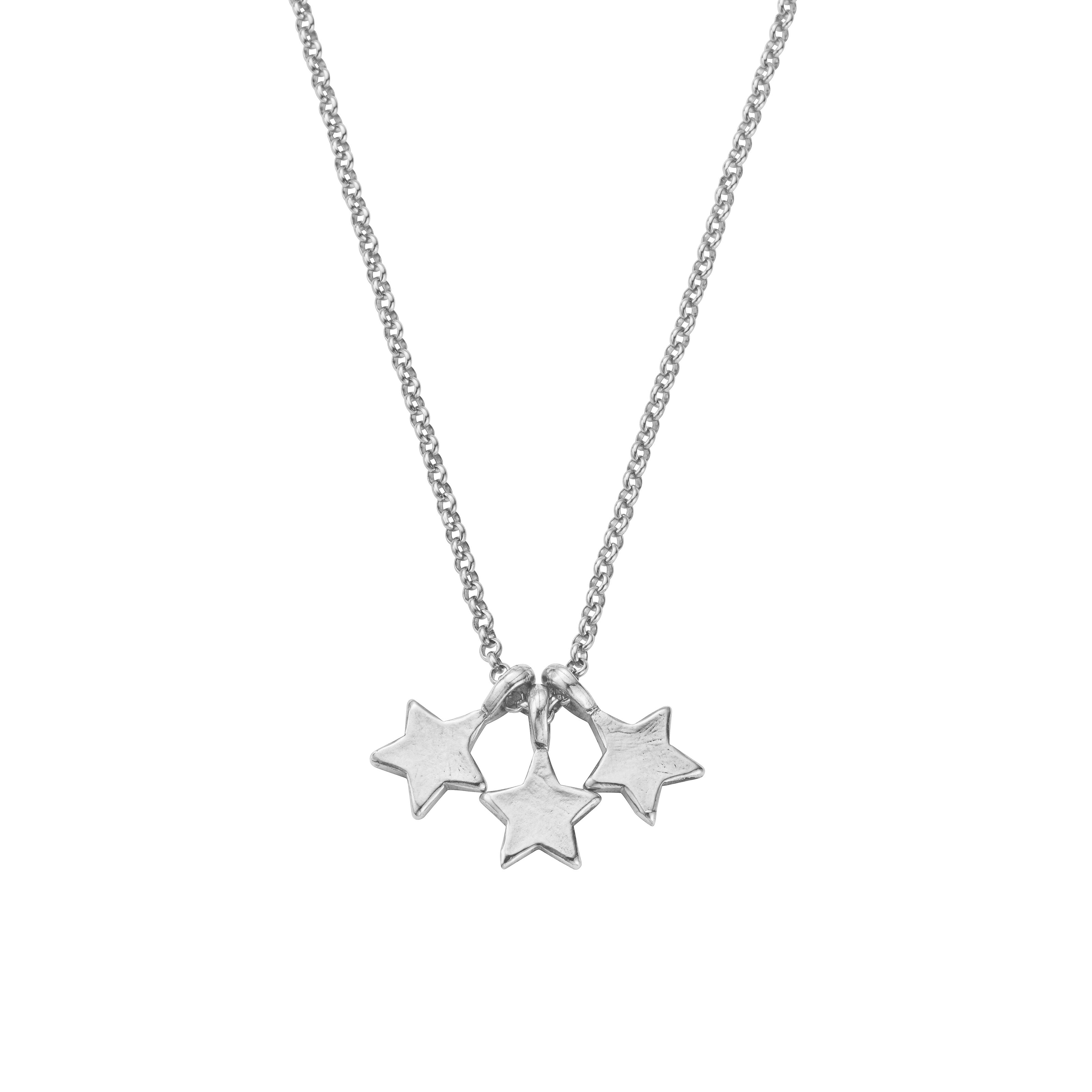 Silver Trio Guiding Star Necklace