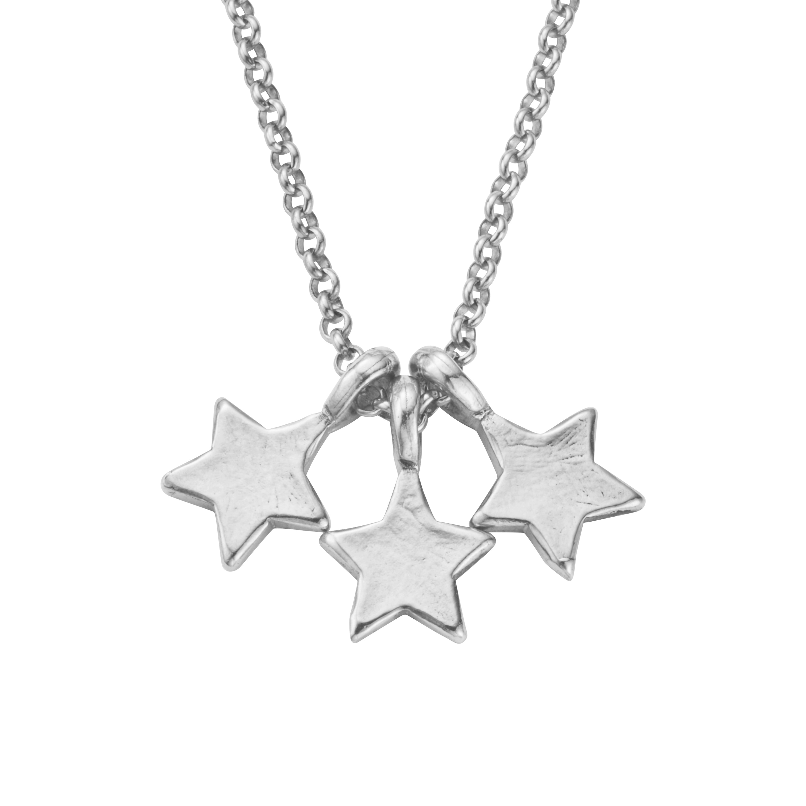 Silver Trio Guiding Star Necklace
