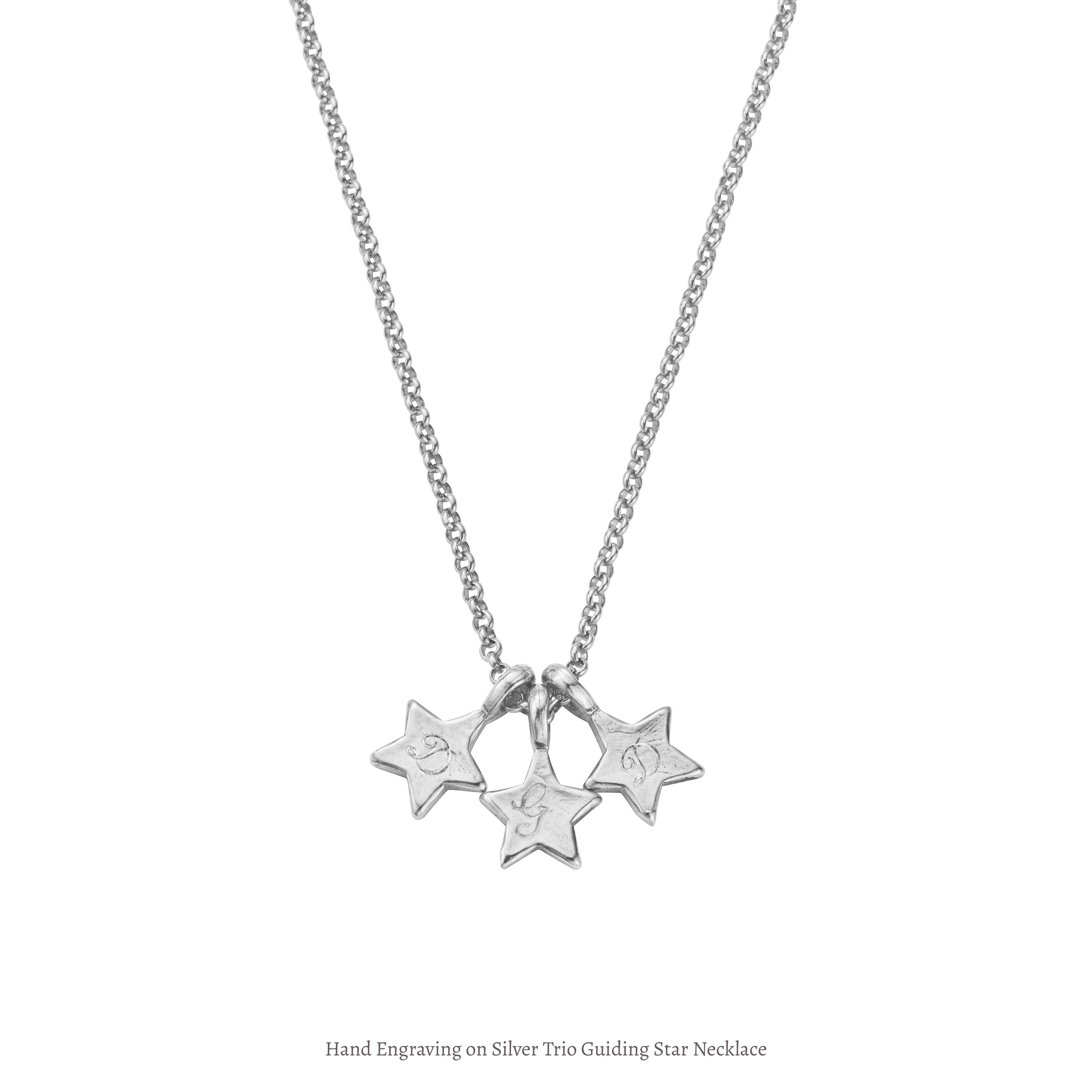 Silver Trio Guiding Star Necklace