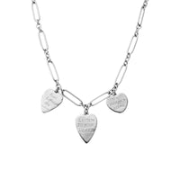 Silver Trio Heart Heart Token Necklace