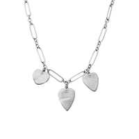 Silver Trio Heart Heart Token Necklace
