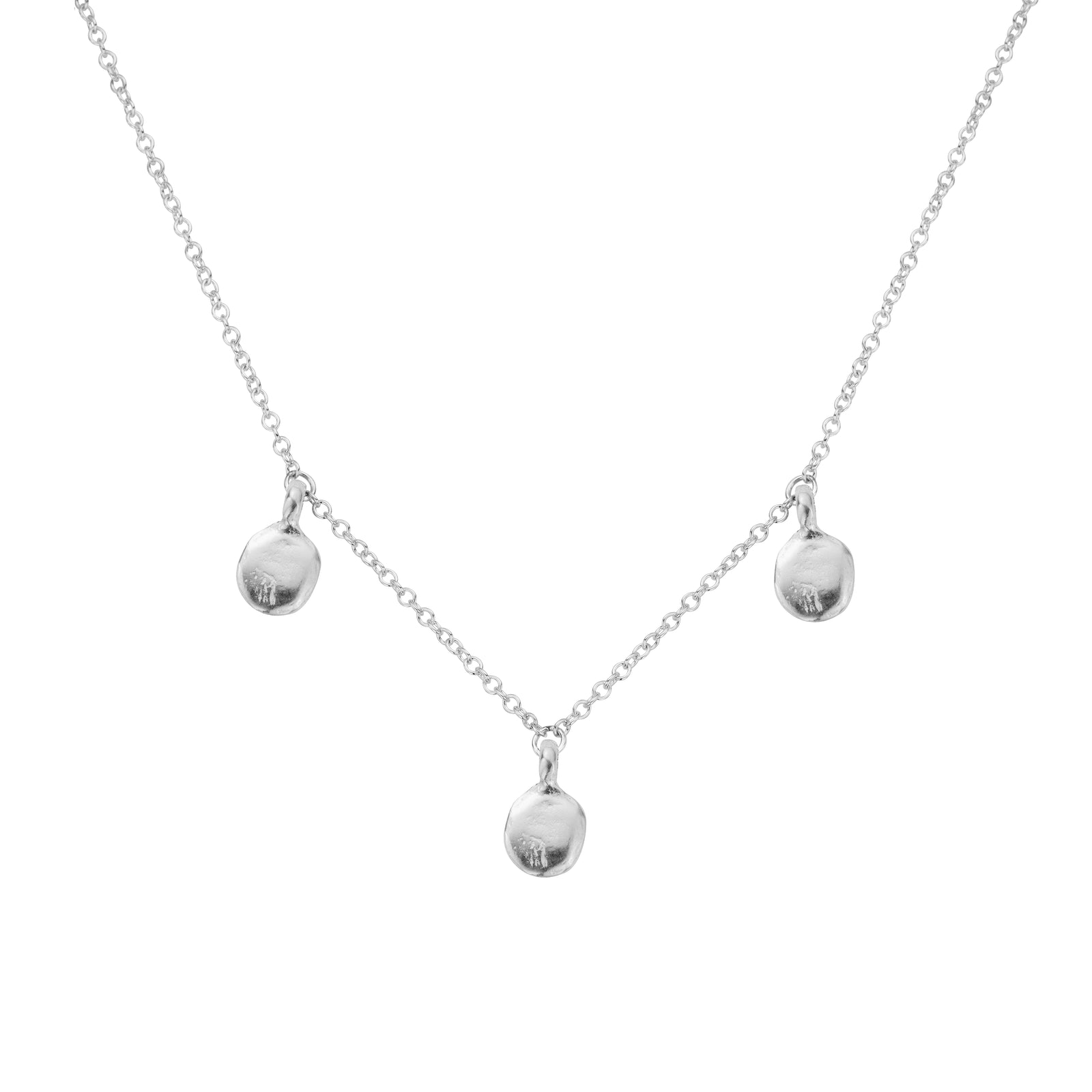 Silver Trio Mini Disc Necklace