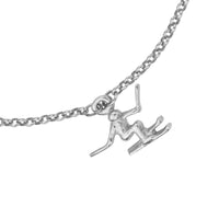 Silver Skier Chain Bracelet