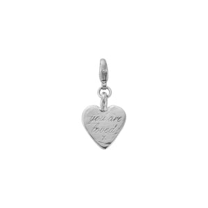 Silver Medium You Are Loved Lobster Charm