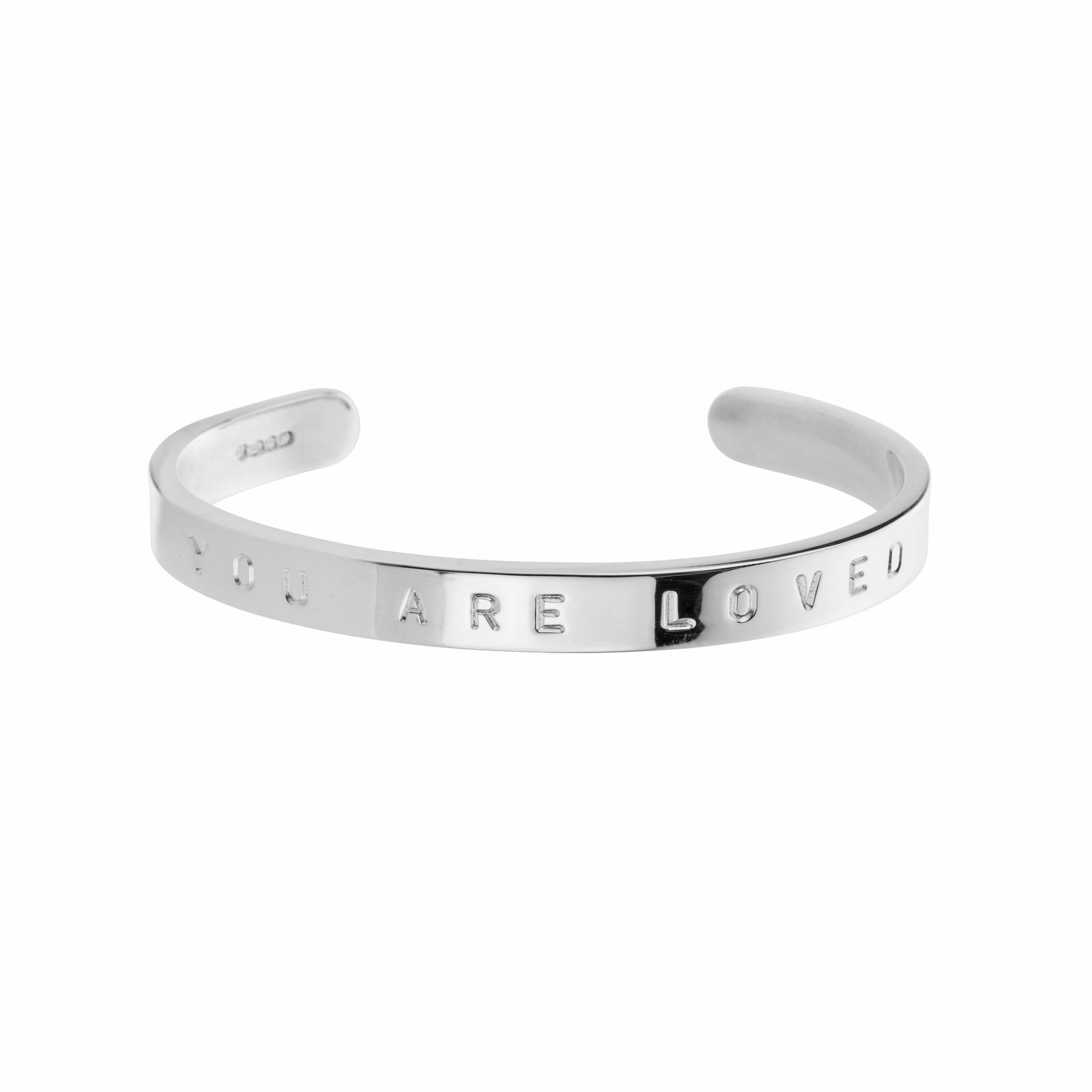 Silver 'You Are Loved' Luxury Signature Bangle