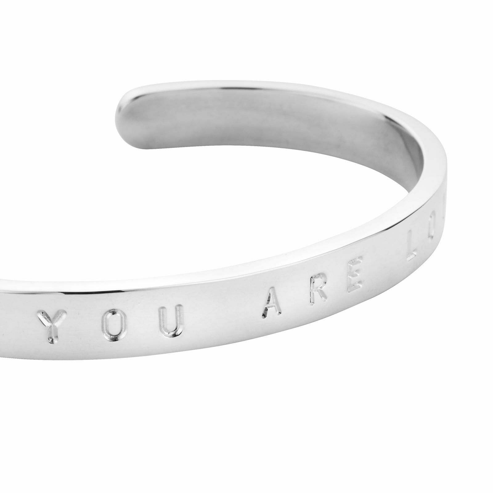 Silver 'You Are Loved' Luxury Signature Bangle