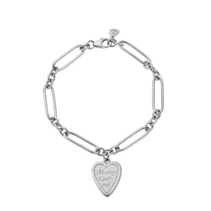Silver 'Always With Me' Love Token Bracelet