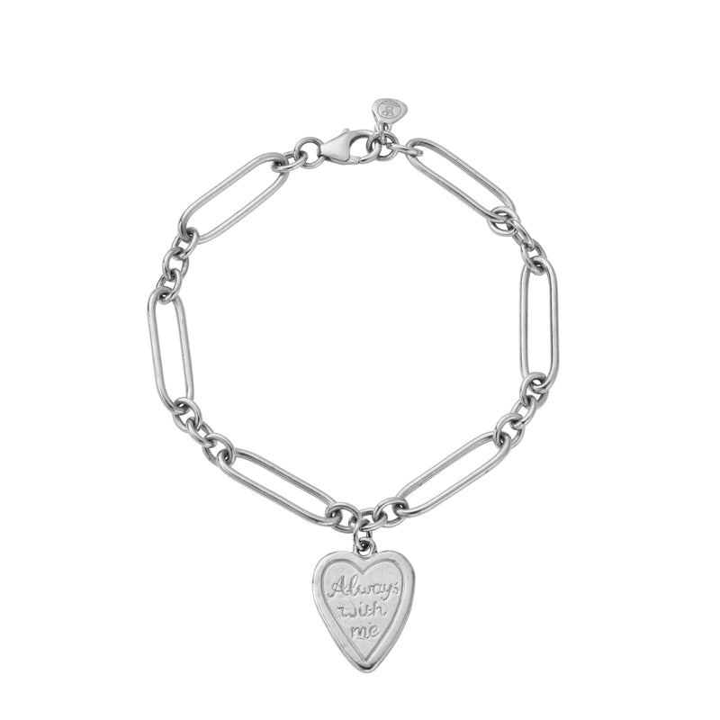 Silver 'Always With Me' Love Token Bracelet