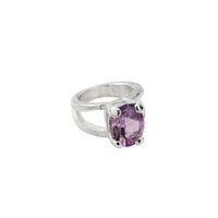 Silver Amethyst Maxi Claw Ring