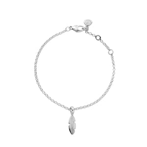 Silver Baby Feather Chain Bracelet