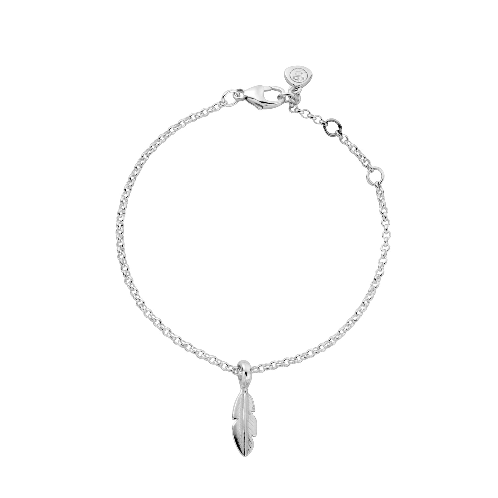 Silver Baby Feather Chain Bracelet