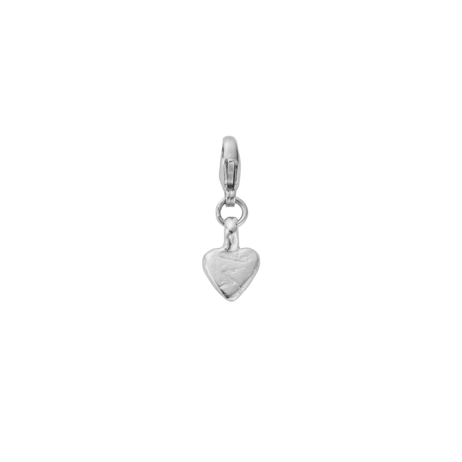 Silver Baby Heart Lobster Charm