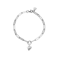 Silver Baby Heart Trace Chain Bracelet
