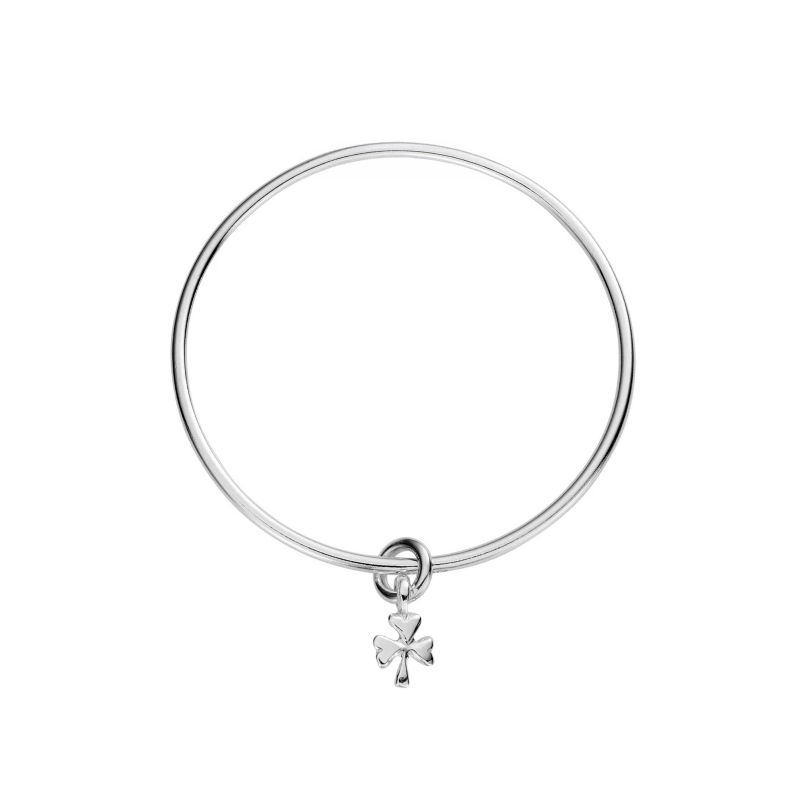 Silver Baby Shamrock Bangle