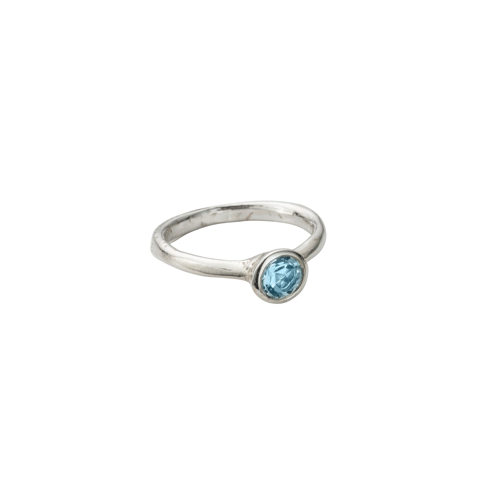 Silver Blue Topaz Baby Stone Ring