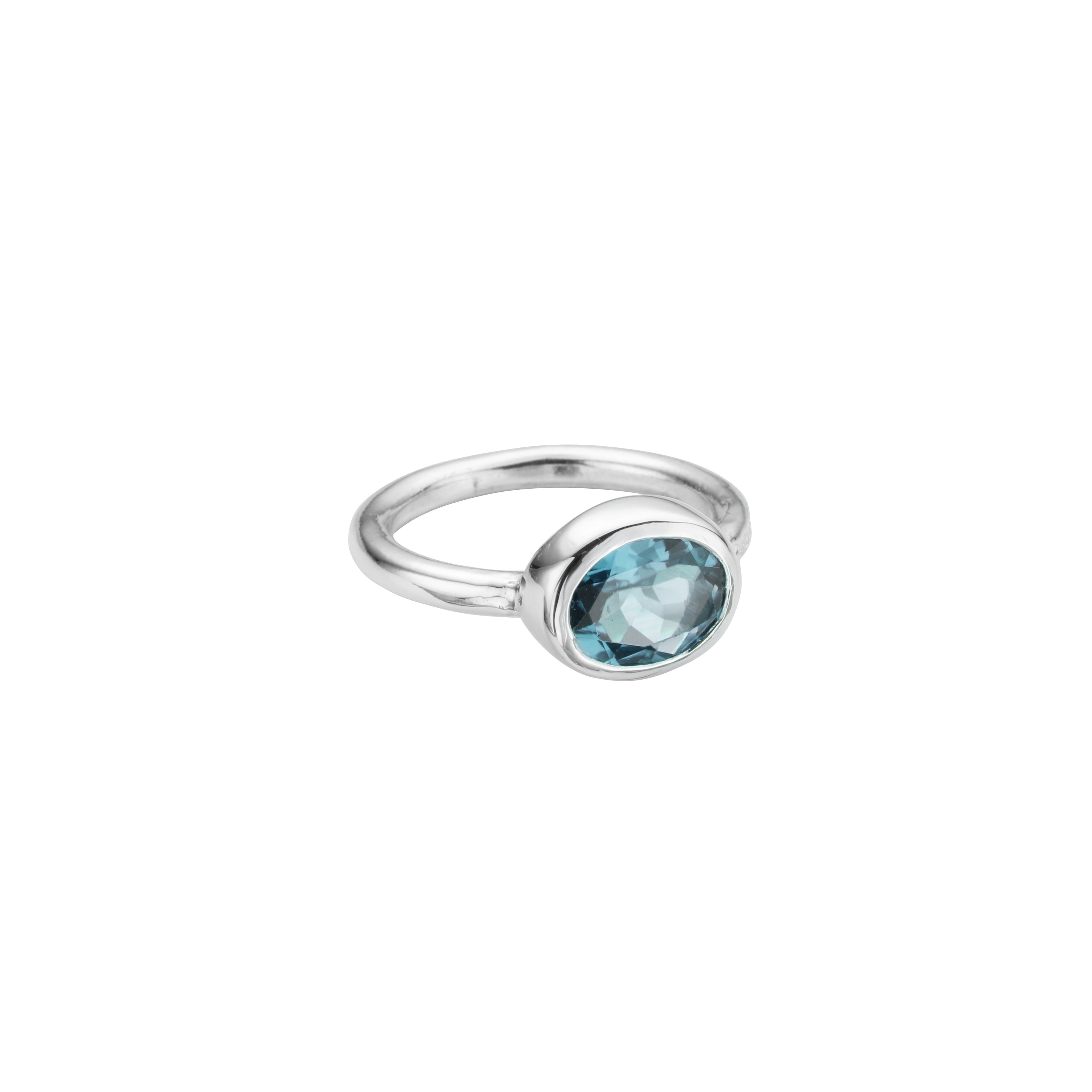 Silver Blue Topaz Baby Treasure Ring