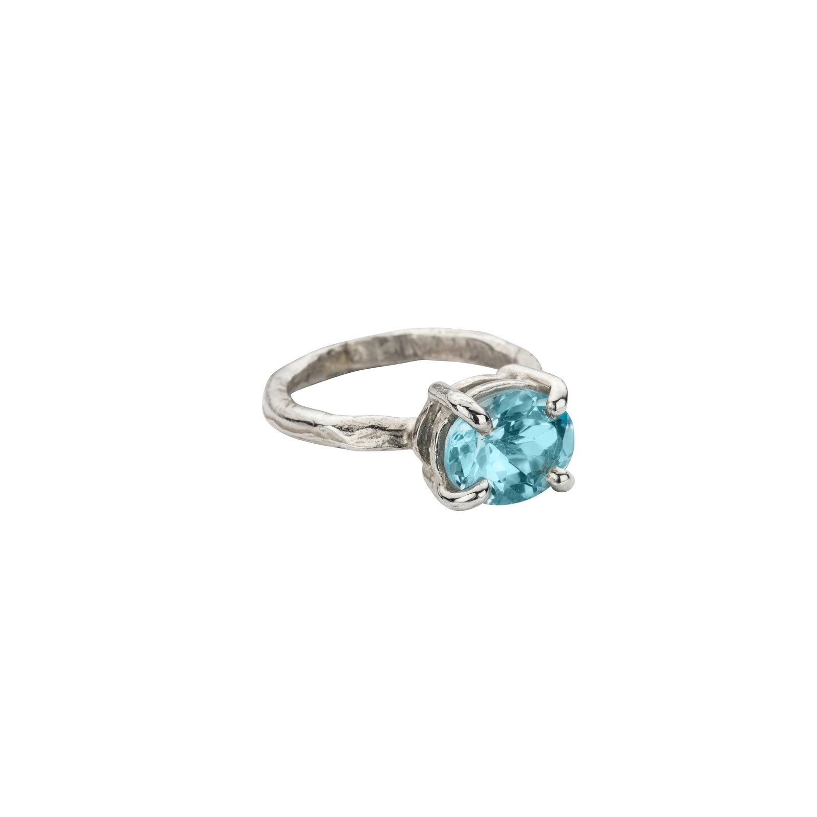 Silver Blue Topaz Claw Ring
