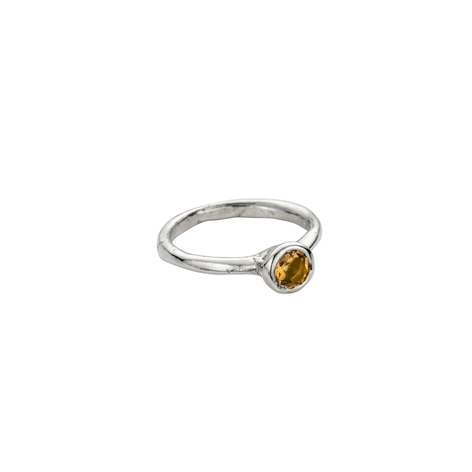 Silver Citrine Baby Stone Ring