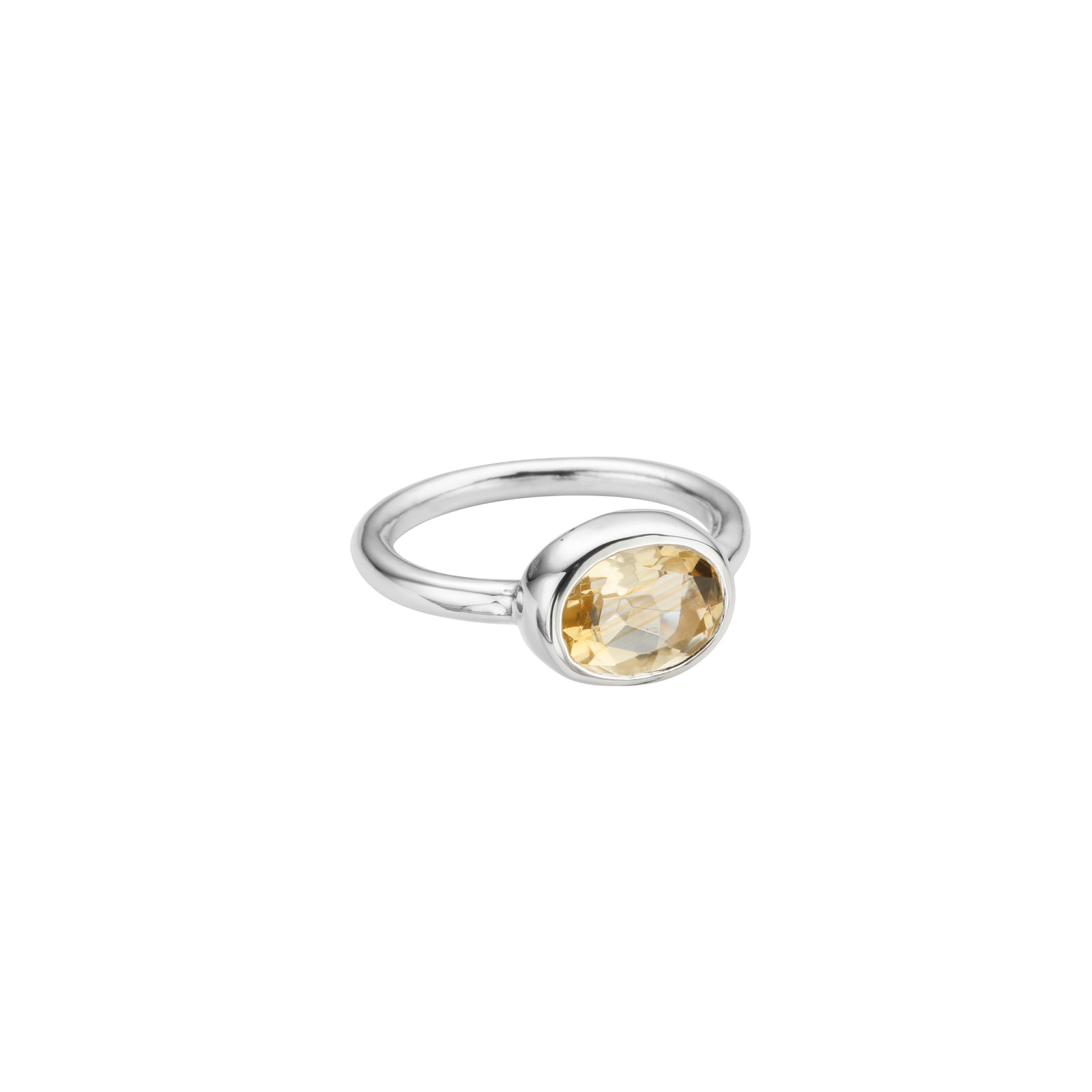 Silver Citrine Baby Treasure Ring