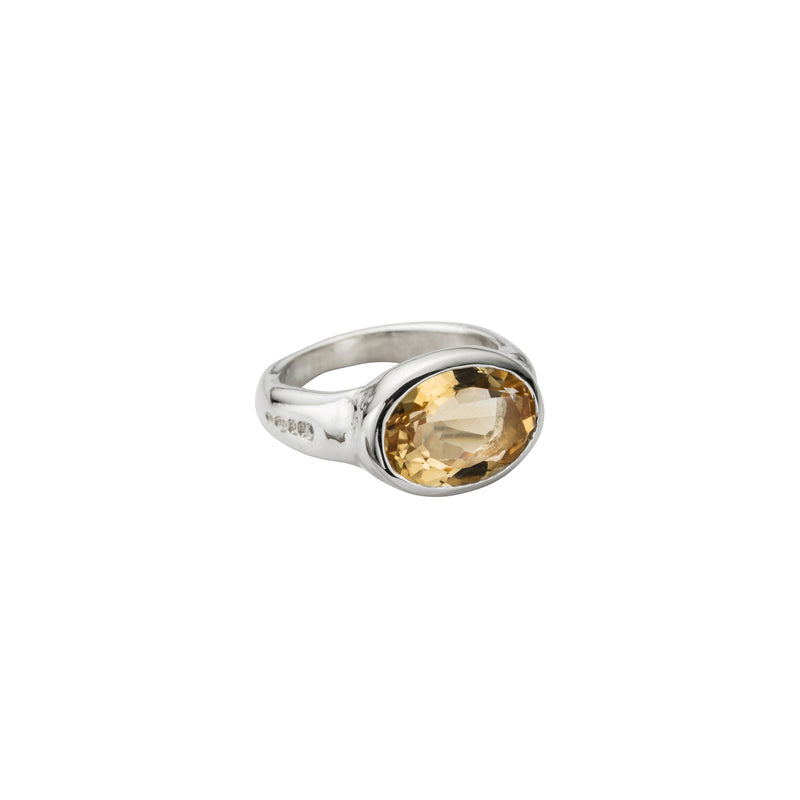 Silver Citrine Treasure Ring