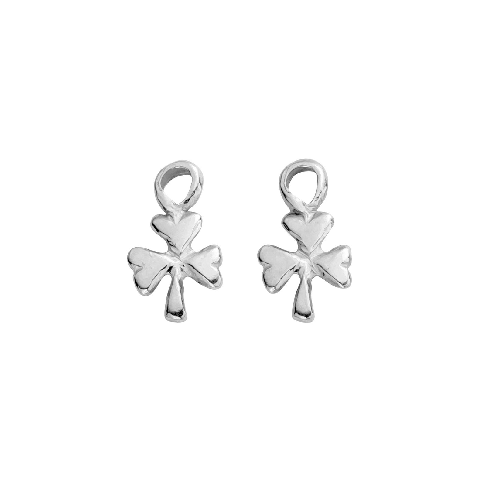 Silver Baby Shamrock Earring Charms