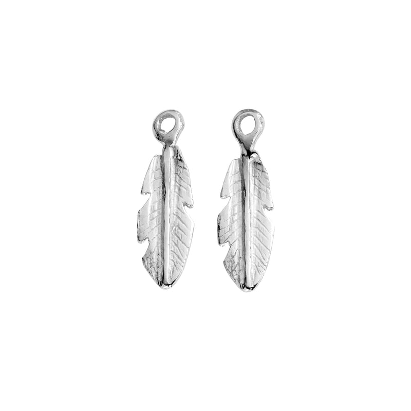 Silver Mini Feather Earring Charms
