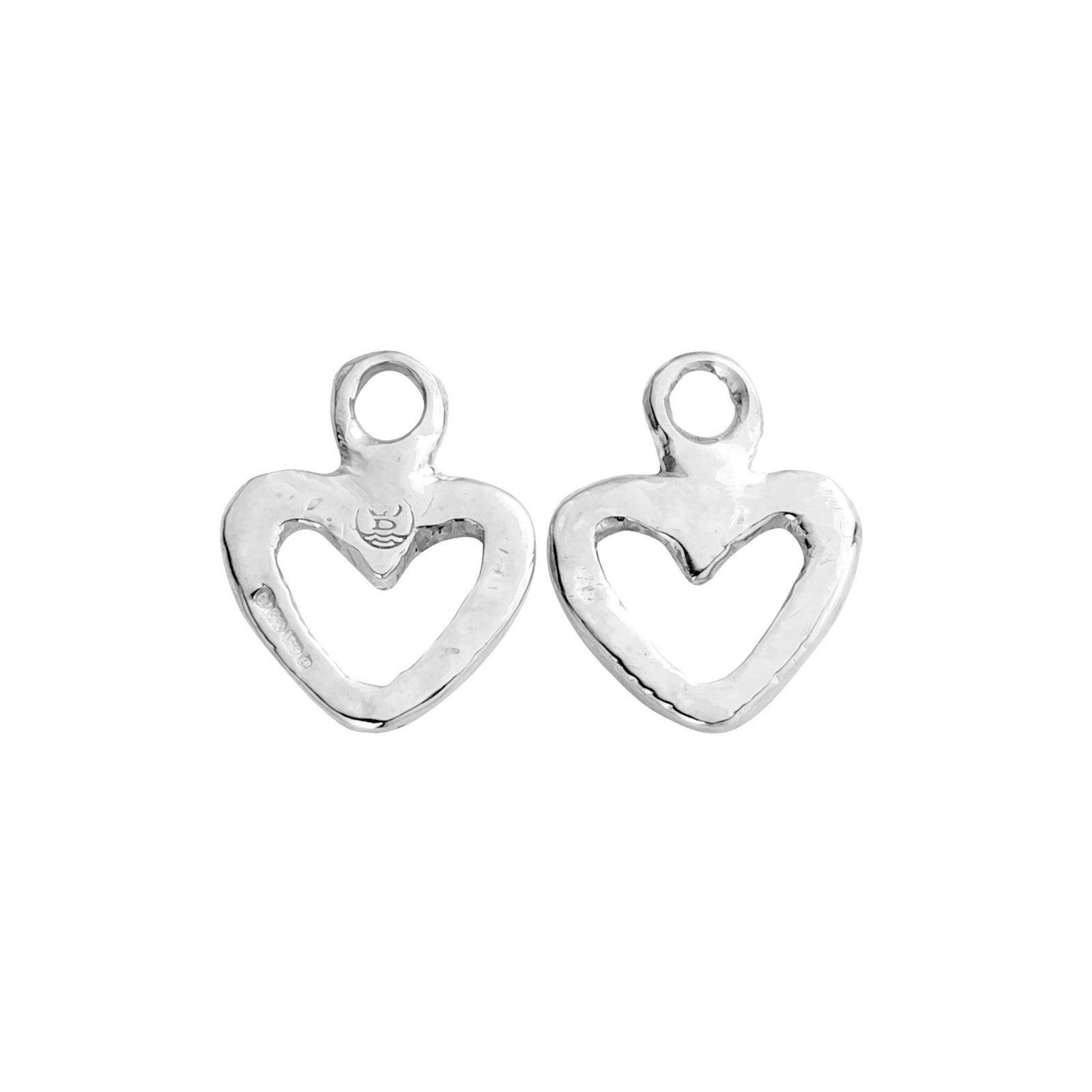 Silver Mini Open Heart Earring Charms