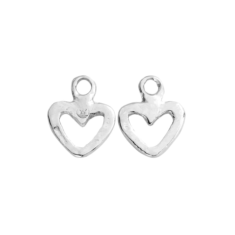 Silver Mini Open Heart Earring Charms