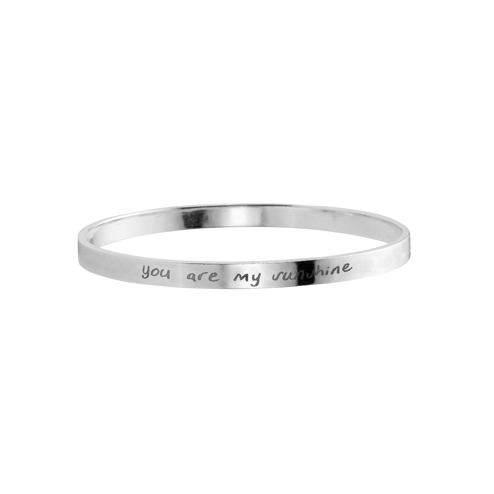 Silver Full Signature Bangle with Handwriting