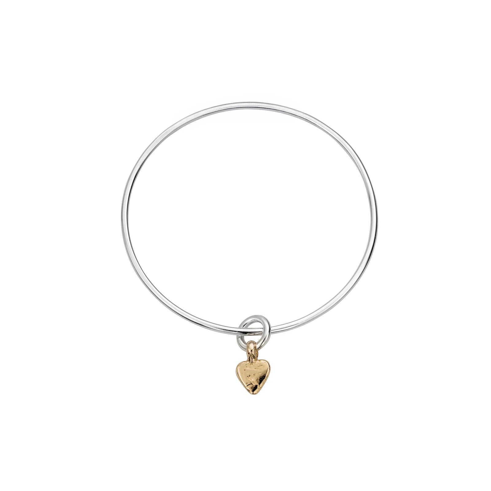 Silver & Gold Baby Heart Bangle