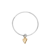 Silver & Gold Mini Heart Bangle